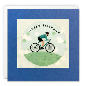 Cyclist Paper Shakies Birthday card