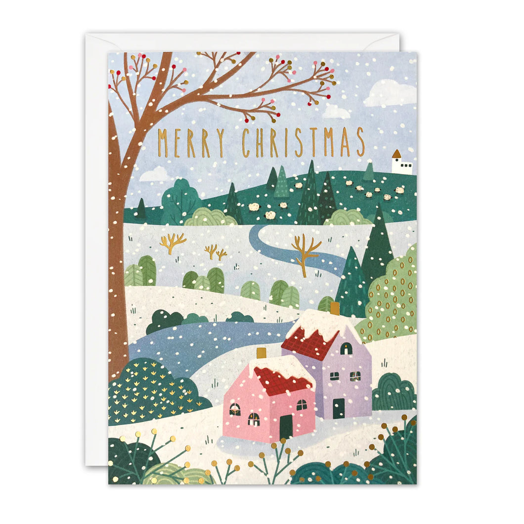 Snowy Houses Christmas card