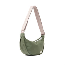 Load image into Gallery viewer, Farringdon Half Moon Bag in Olive Taslon
