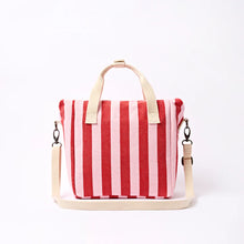 Load image into Gallery viewer, Hampstead Lunch Bag in Strawberry Stripe Canvas
