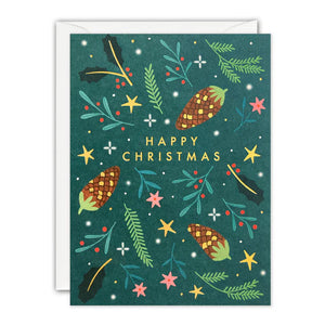 Christmas Card Pack of 5 - Pine Cones