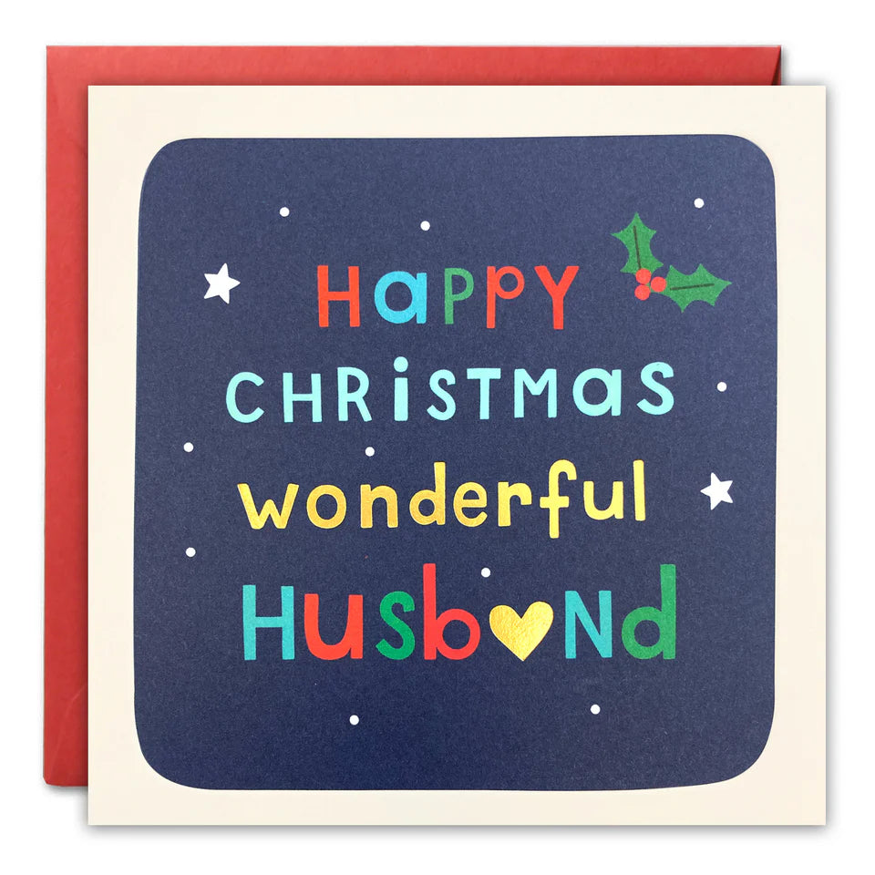 Husband Christmas Square Peg Card