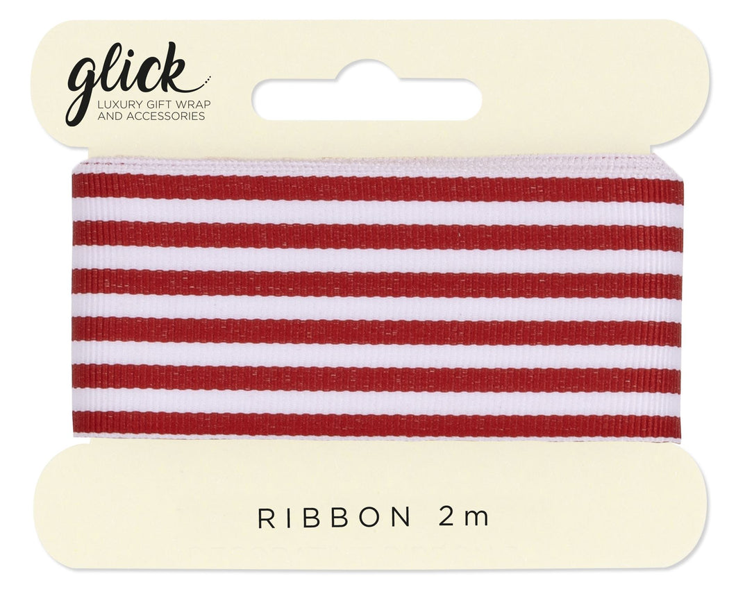 GIFT DRESSING CANDY CANE GROS GRAIN RIBBON 2M