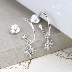 Sterling silver sleeper star earrings