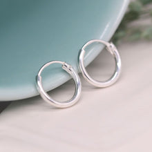 Load image into Gallery viewer, Tiny sterling silver creole earrings
