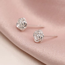 Load image into Gallery viewer, Sterling silver rose earrings
