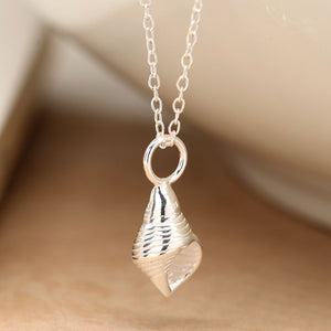 Conch shell sterling silver necklace
