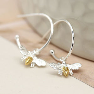 Sterling silver bee earrings