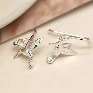 Sterling silver hummingbird earrings