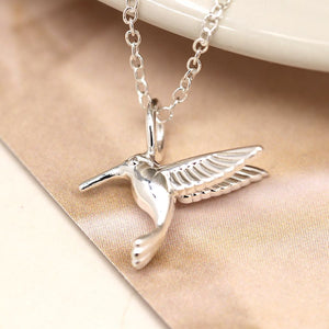 Sterling silver hummingbird necklace