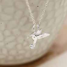 Load image into Gallery viewer, Sterling silver hummingbird necklace

