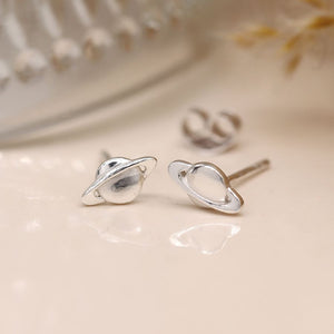 Sterling silver planet earrings