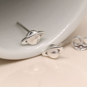 Sterling silver planet earrings