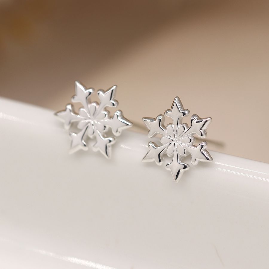 Sterling silver snowflake earrings