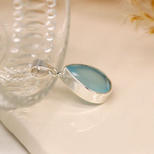 Load image into Gallery viewer, Sterling silver chalcedony teardrop necklace
