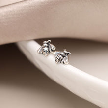 Load image into Gallery viewer, Sterling silver bumblebee stud earrings
