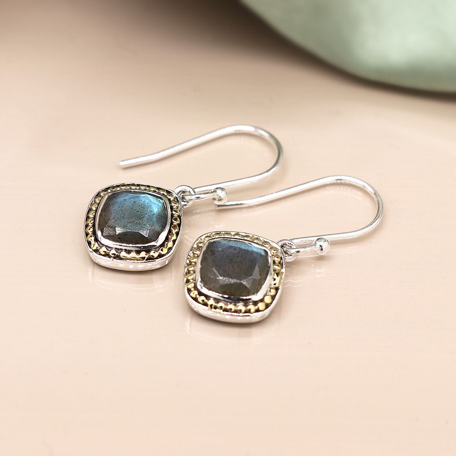 Sterling silver labradorite earrings