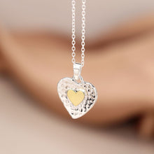 Load image into Gallery viewer, Sterling silver hammered heart necklace
