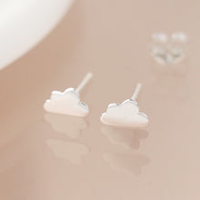 Load image into Gallery viewer, Sterling Silver Tiny Cloud Stud Earrings
