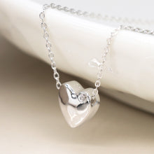 Load image into Gallery viewer, Sterling Silver Polished Heart Slider Necklace

