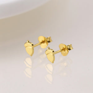 Gold Plated Acorn Silver Stud Earrings