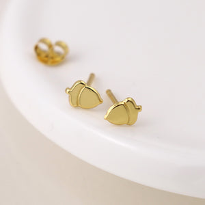 Gold Plated Acorn Silver Stud Earrings