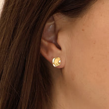 Load image into Gallery viewer, Gold Plated Sterling Silver Disc-shaped Stud Earrings
