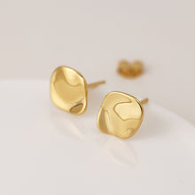 Load image into Gallery viewer, Gold Plated Sterling Silver Disc-shaped Stud Earrings
