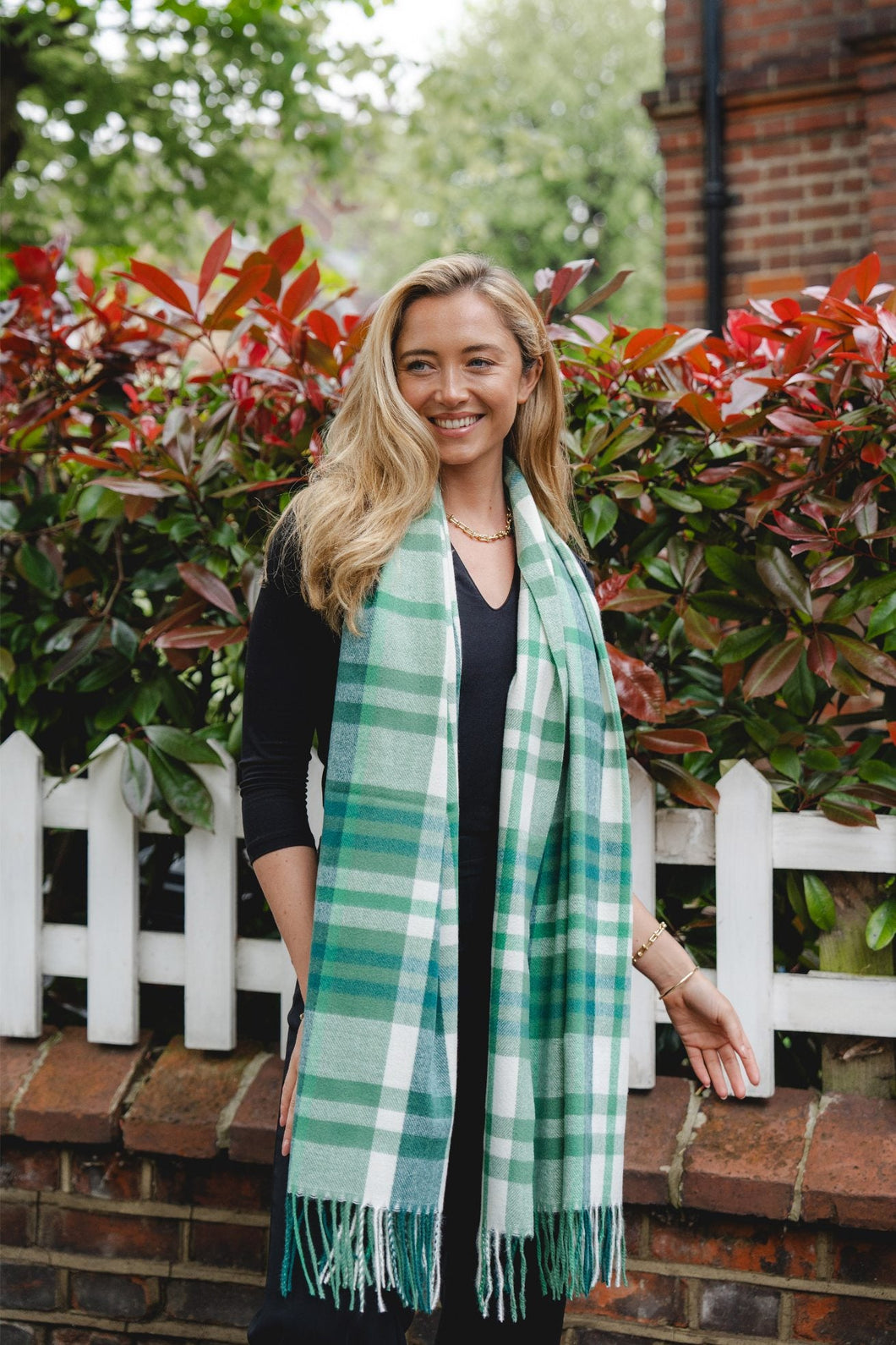 Catriona Green Tartan Medium Weight Scarf