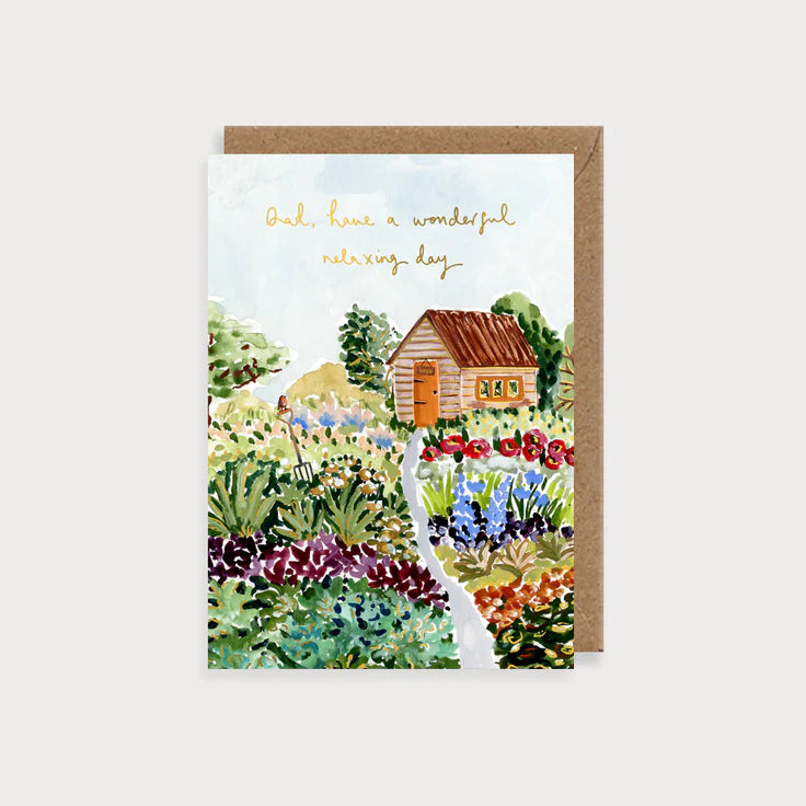 Garden Scene Dad Wonderful Relaxing Day