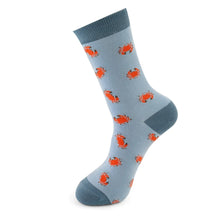 Load image into Gallery viewer, Miss Sparrow ladies bamboo socks crabs powder blue
