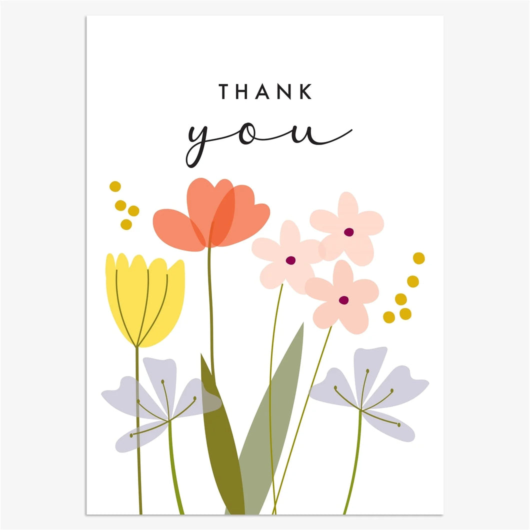 Floral Thank You - pack of 8 cards