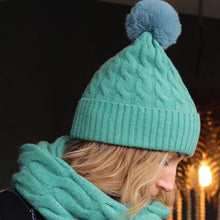 Load image into Gallery viewer, Green Cable Knit Hat

