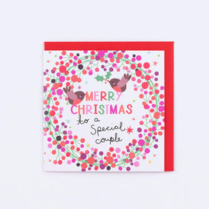 Special Couple Wreath Christmas card