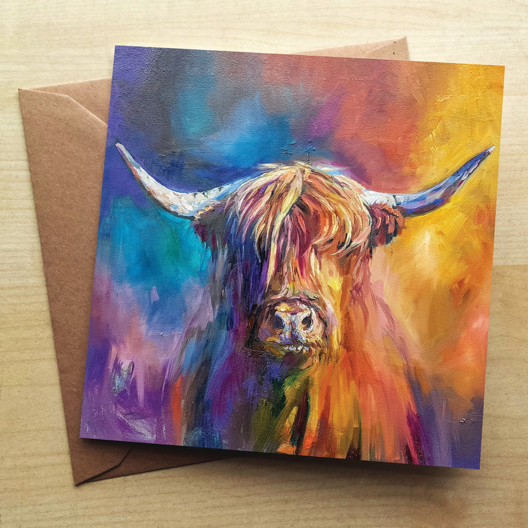 Harris Highland Cow card