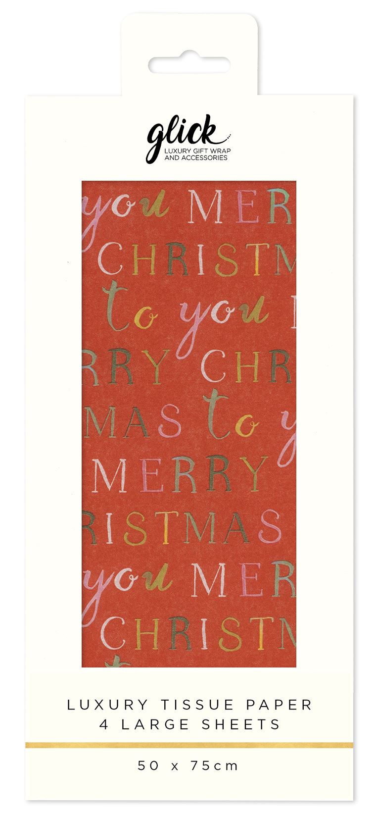 TISSUE EXQUISITE MERRY CHRISTMAS RED