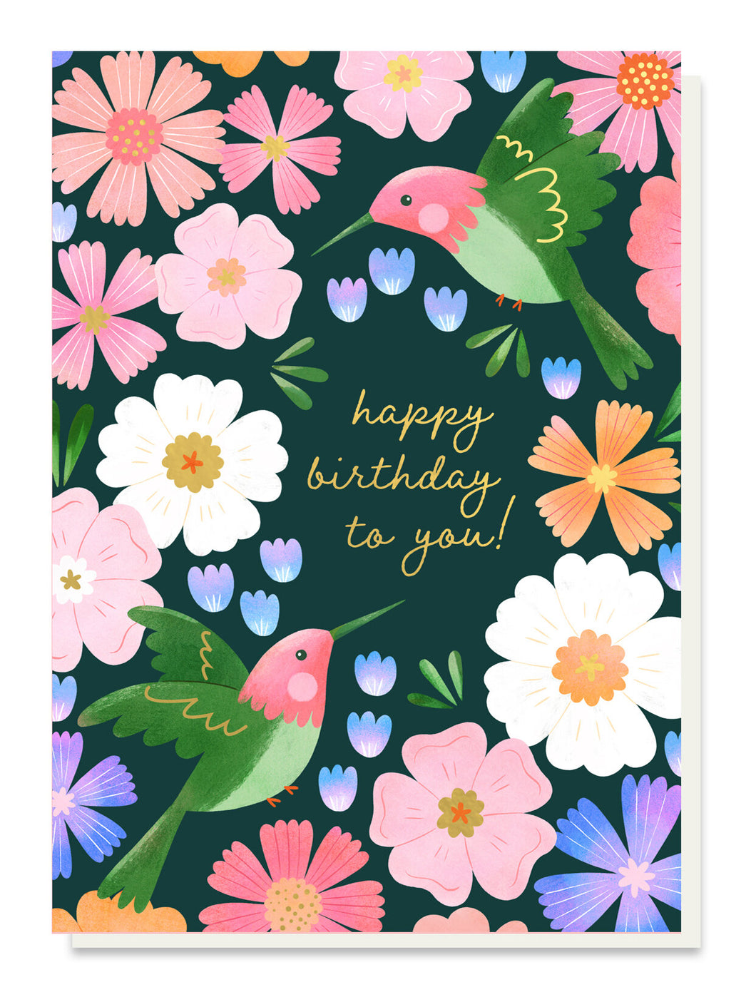 Hummingbird Blossom Birthday Card