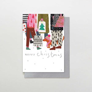 Festive Shoppers Christmas card