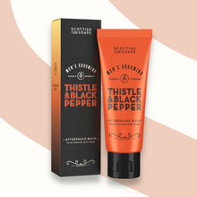 Load image into Gallery viewer, Thistle &amp; Black Pepper | Men&#39;s Grooming | Aftershave Balm 75ml Tube in Carton
