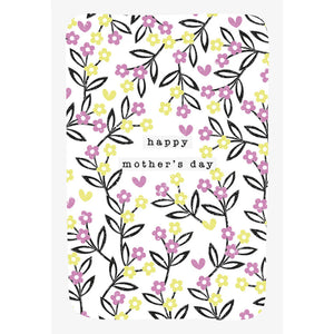 Happy Mother's Day Pink & Yellow Flowers Card