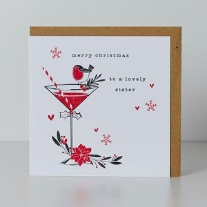 Merry Christmas to a Lovely Sister - Christmas Card