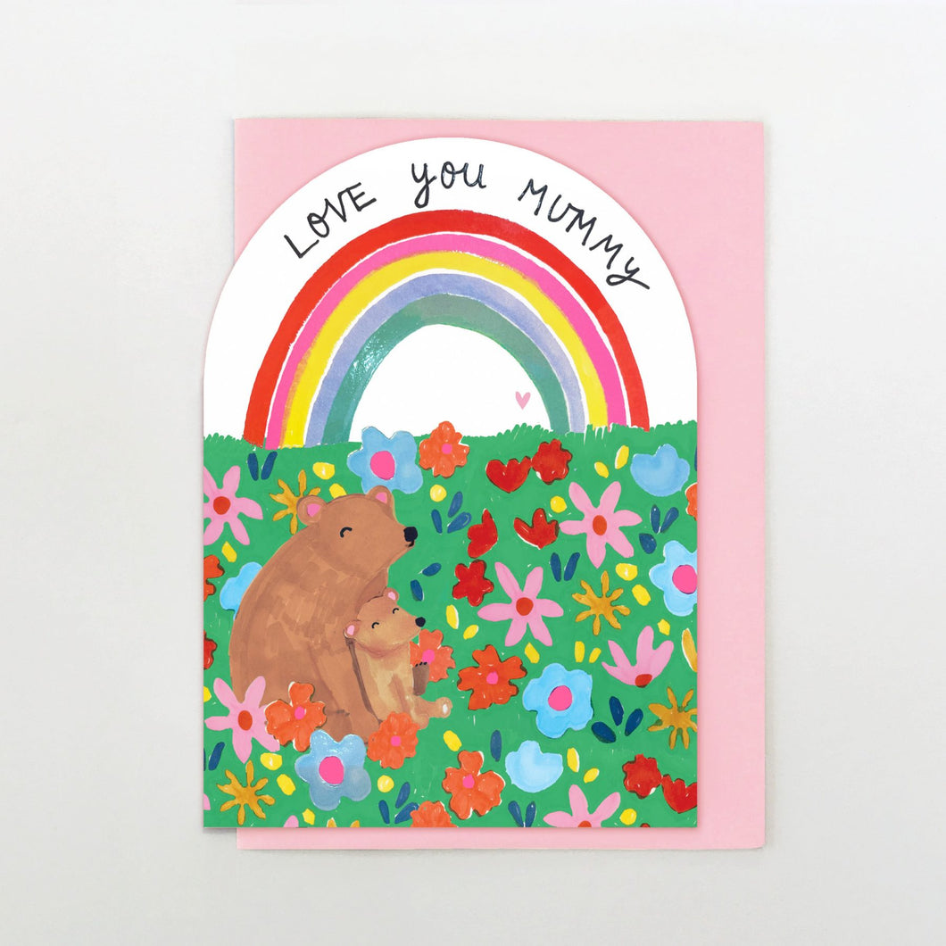 Love You Mummy Rainbow & Bears Card