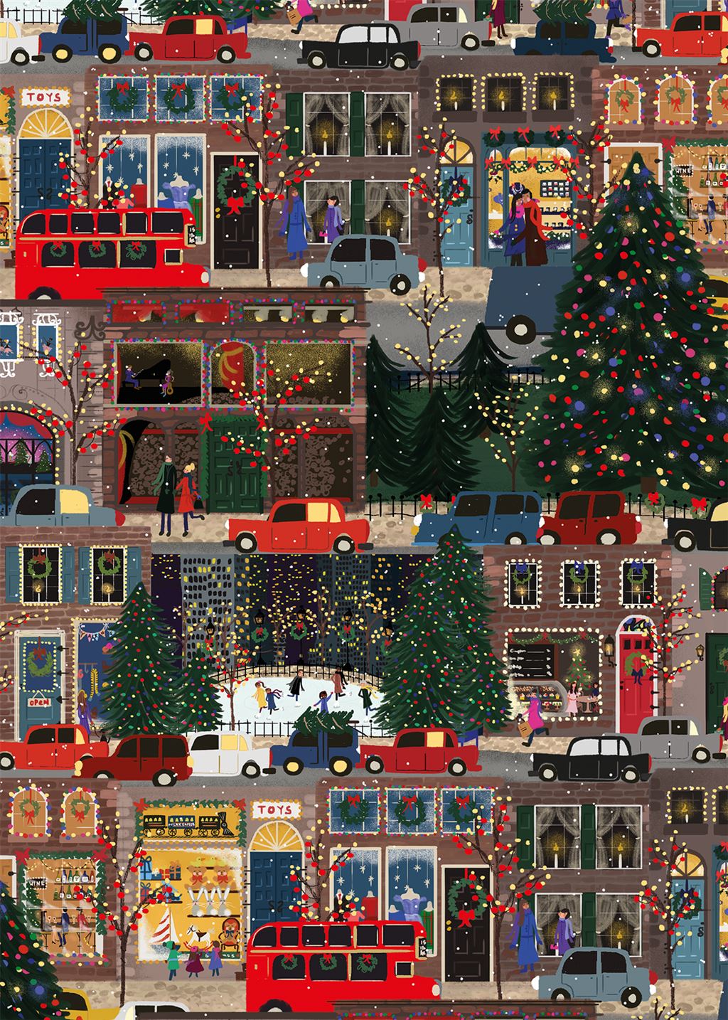 Christmas Wrapping Paper Sheet - winter lights