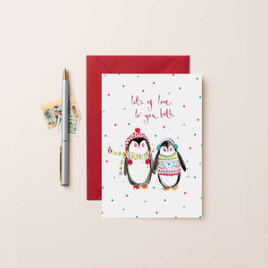 Penguins To You Both Christmas card