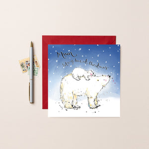 Mum Polar Bears Christmas card