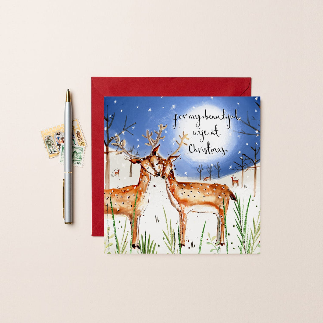 Wife Deer Christmas card