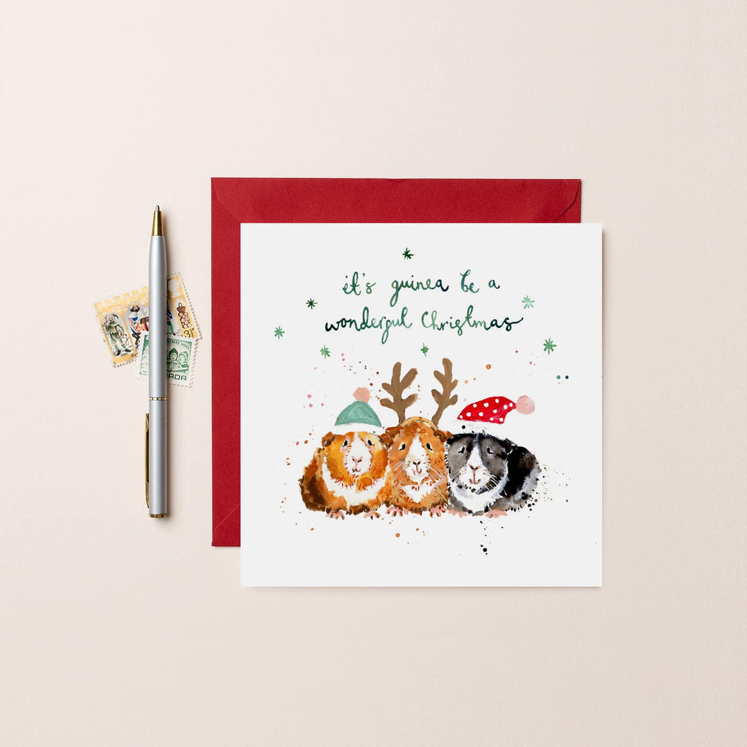 Three Guinea Pigs Christmas Card