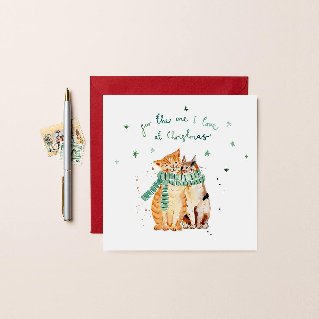 Cats For The One I Love Christmas Card