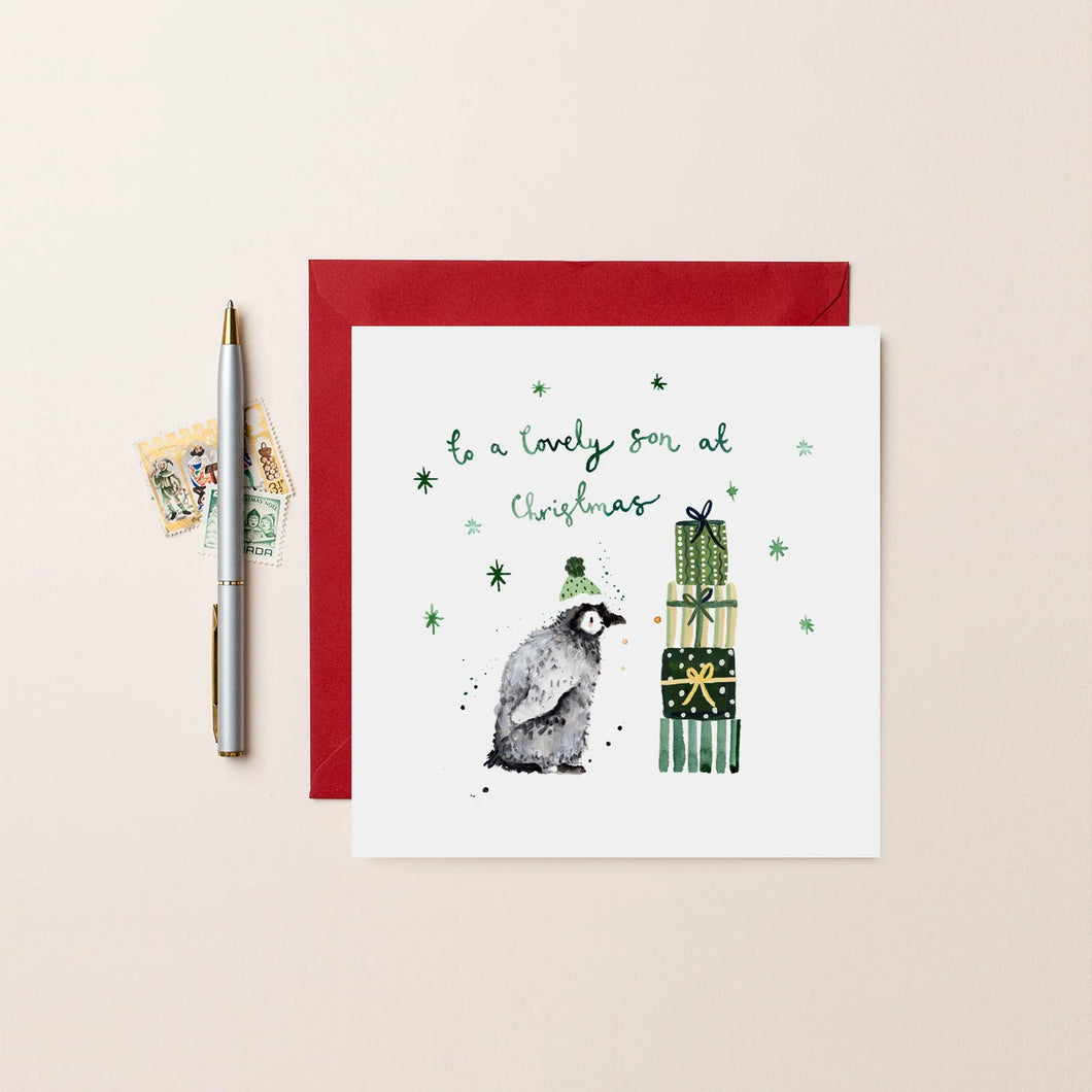 Lovely Son Penguin Christmas Card