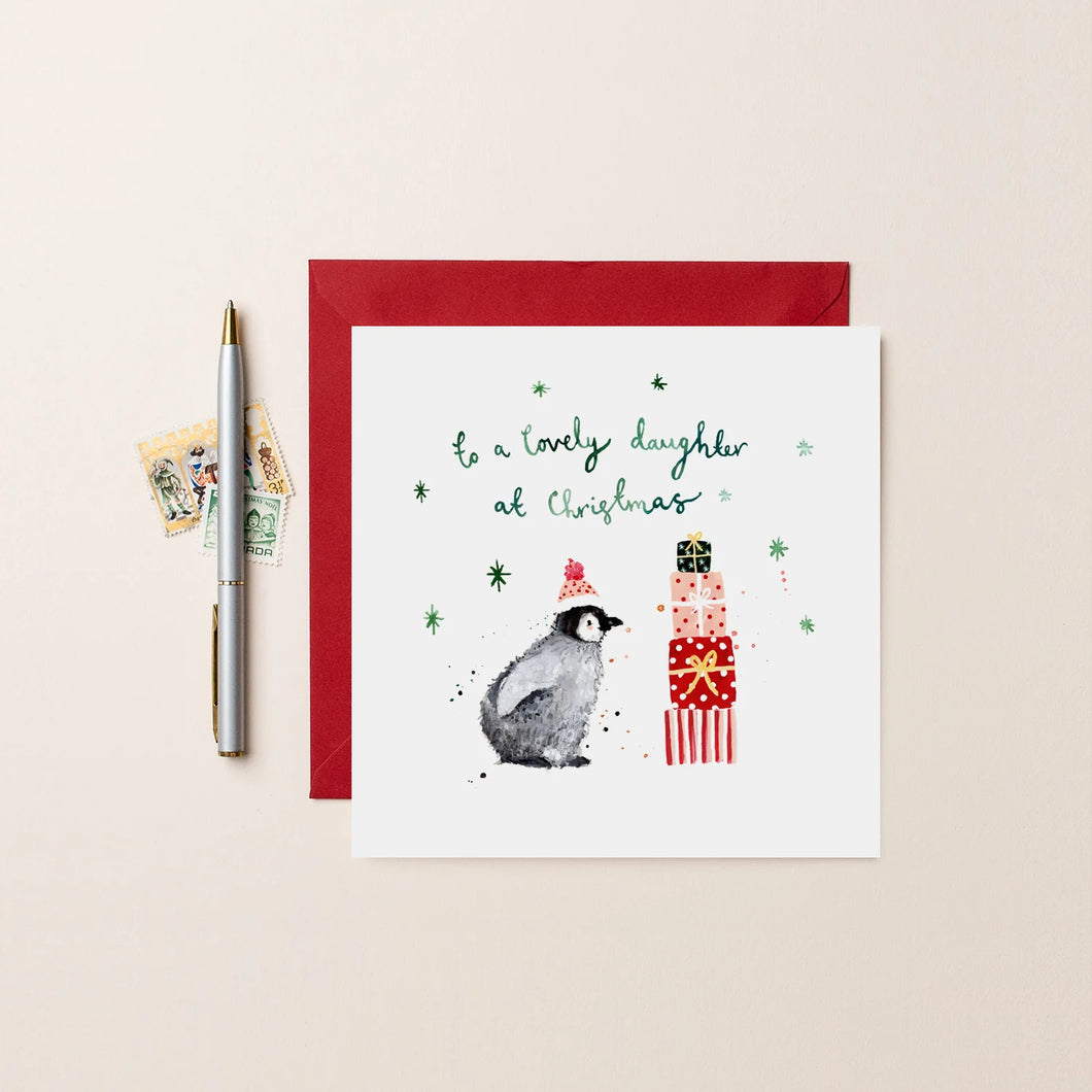 Lovely Daughter Penguin Christmas Card